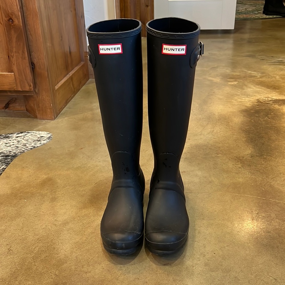 Hunter Original Tall Rainboot, Black, Size 8